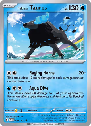 Paldean Tauros 41/193 Pokemon card