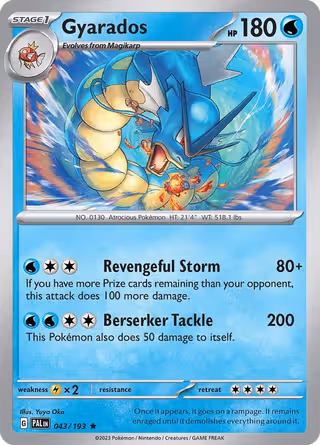 Gyarados 43/193 Pokemon card