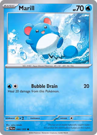 Marill 44/193 Pokemon card