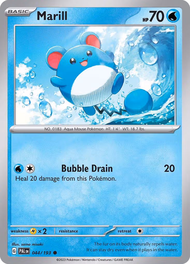 Marill 44/193 Pokemon card