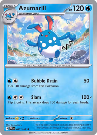 Azumarill 45/193 Pokemon card