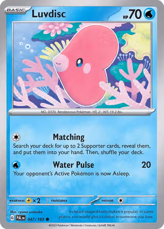 Luvdisc 47/193 Pokemon card