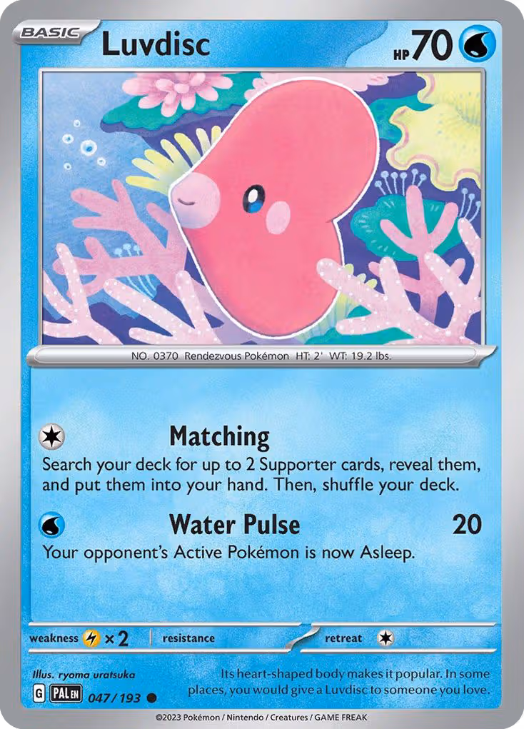 Luvdisc 47/193 Pokemon card