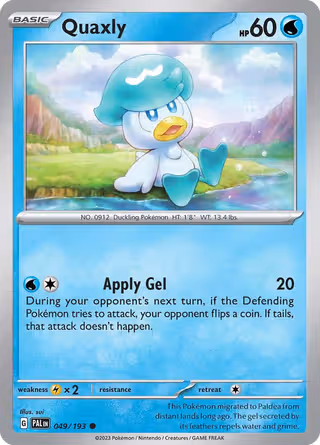 Quaxly 49/193 Pokemon card