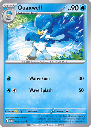 Quaxwell 51/193 Pokemon card