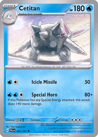 Cetitan 55/193 Pokemon card