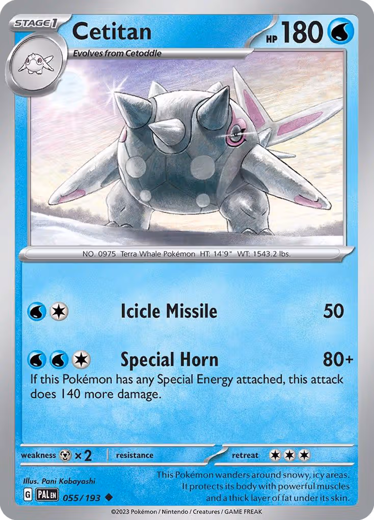Cetitan 55/193 Pokemon card