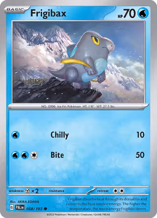 Frigibax 58/193 Pokemon card