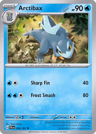 Arctibax 59/193 Pokemon card