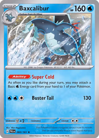 Baxcalibur 60/193 Pokemon card
