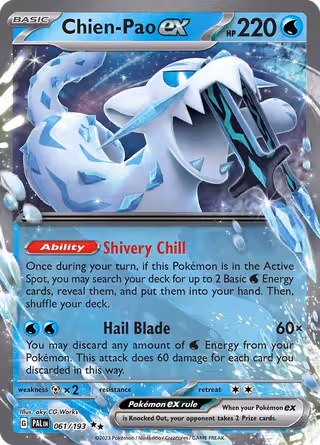 Chien-Pao ex 61/193 Pokemon card