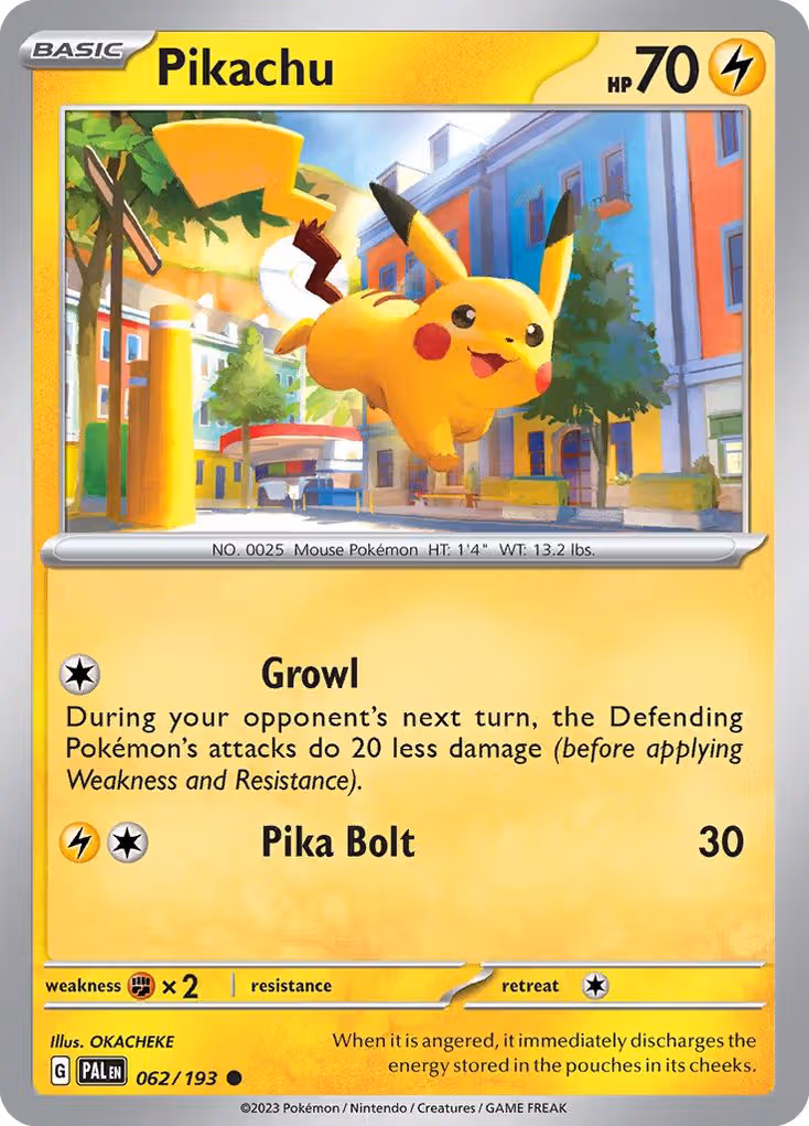 Pikachu 62/193 Pokemon card