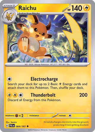 Raichu 64/193 Pokemon card