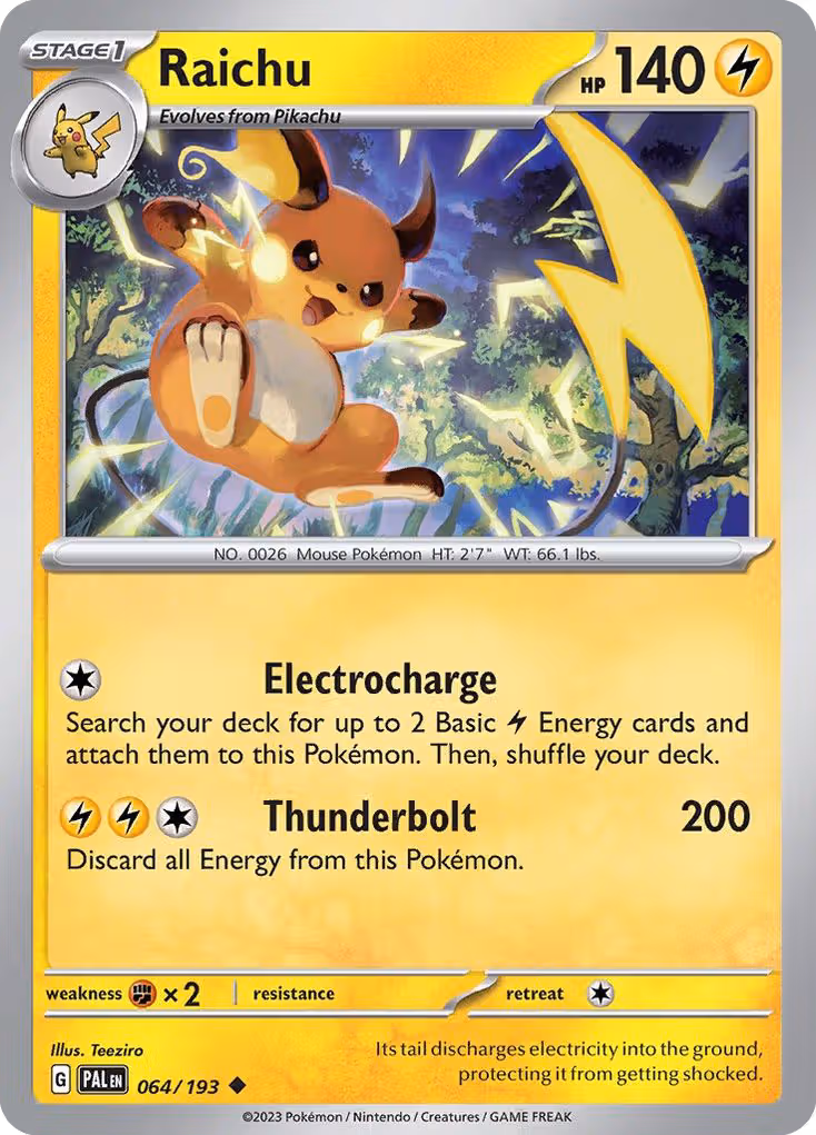 Raichu 64/193 Pokemon card
