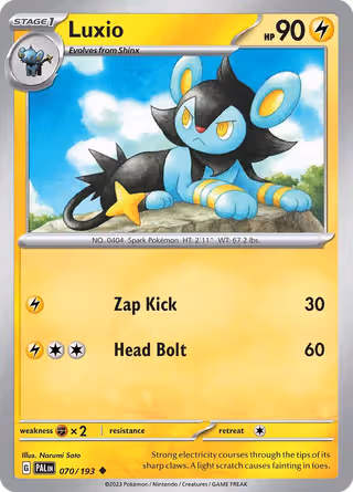 Luxio 70/193 Pokemon card