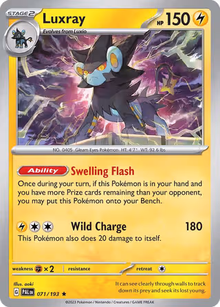 Luxray 71/193 Pokemon card