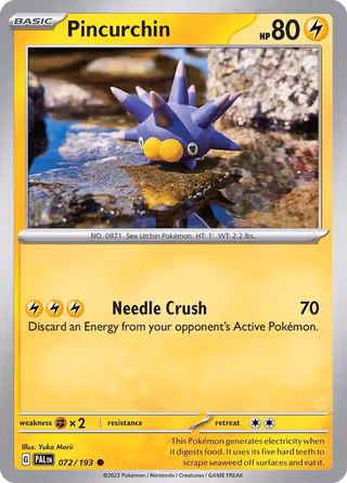 Pincurchin 72/193 Pokemon card