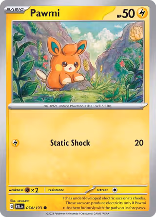 Pawmi 74/193 Pokemon card