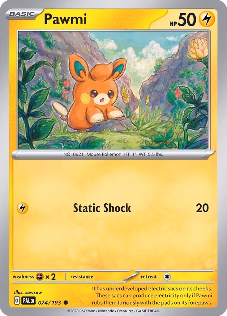Pawmi 74/193 Pokemon card
