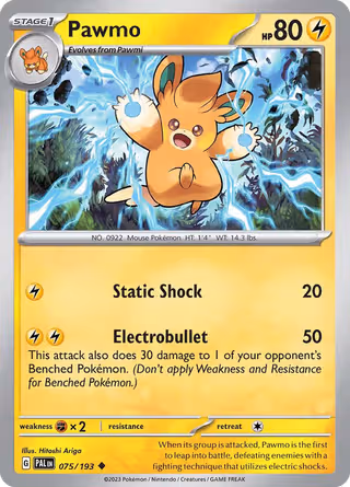 Pawmo 75/193 Pokemon card