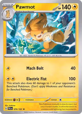 Pawmot 76/193 Pokemon card