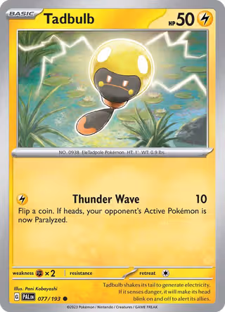 Tadbulb 77/193 Pokemon card