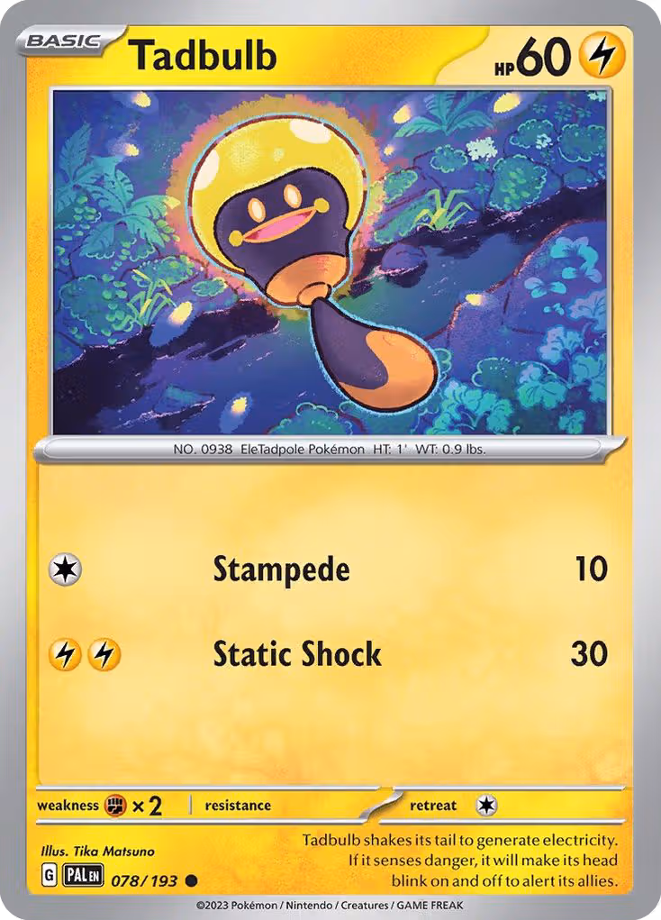 Tadbulb 78/193 Pokemon card