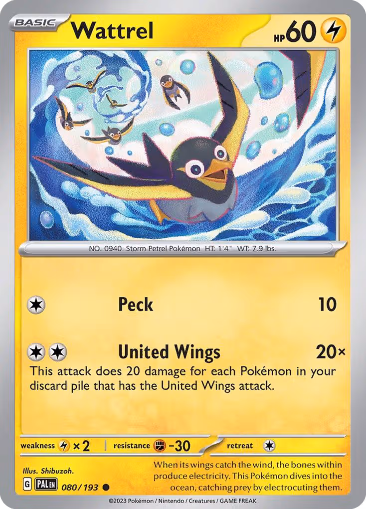Wattrel 80/193 Pokemon card