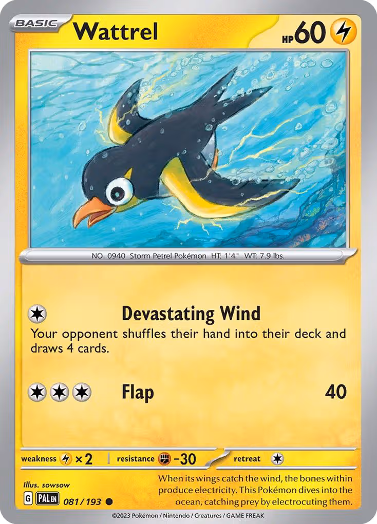 Wattrel 81/193 Pokemon card
