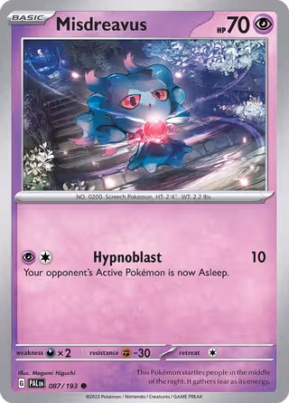 Misdreavus 87/193 Pokemon card
