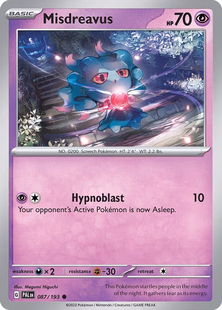 Misdreavus 87/193 Pokemon card