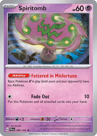Spiritomb 89/193 Pokemon card