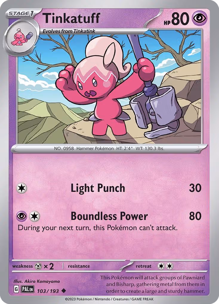 Tinkatuff 103/193 Pokemon card