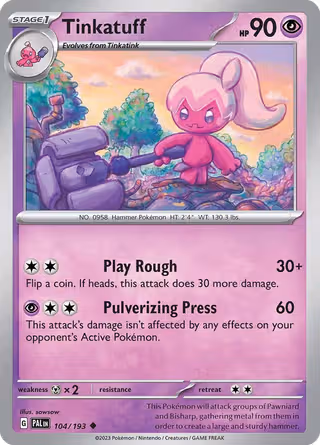 Tinkatuff 104/193 Pokemon card