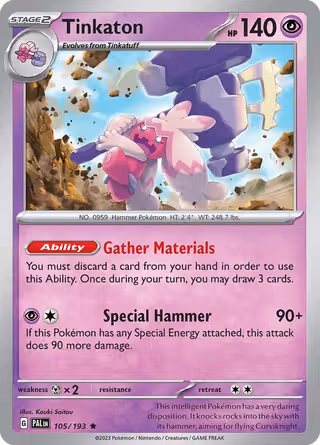Tinkaton 105/193 Pokemon card