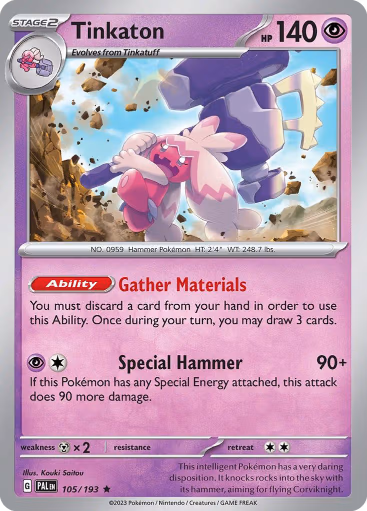Tinkaton 105/193 Pokemon card