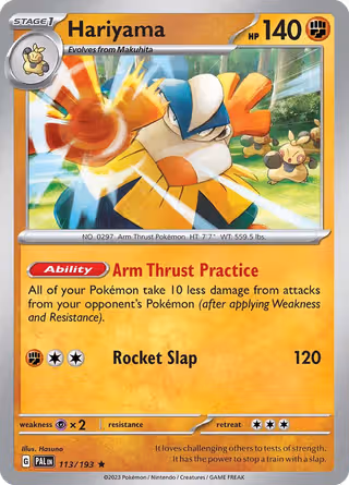 Hariyama 113/193 Pokemon card