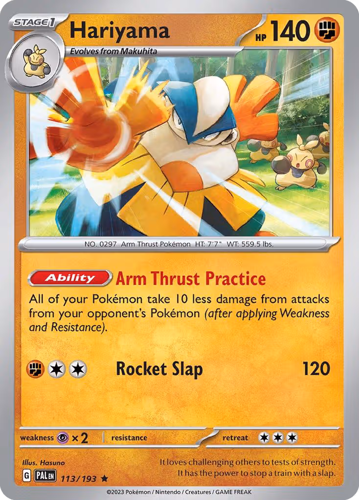 Hariyama 113/193 Pokemon card