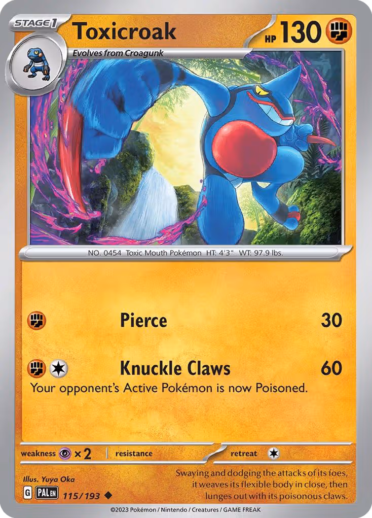 Toxicroak 115/193 Pokemon card