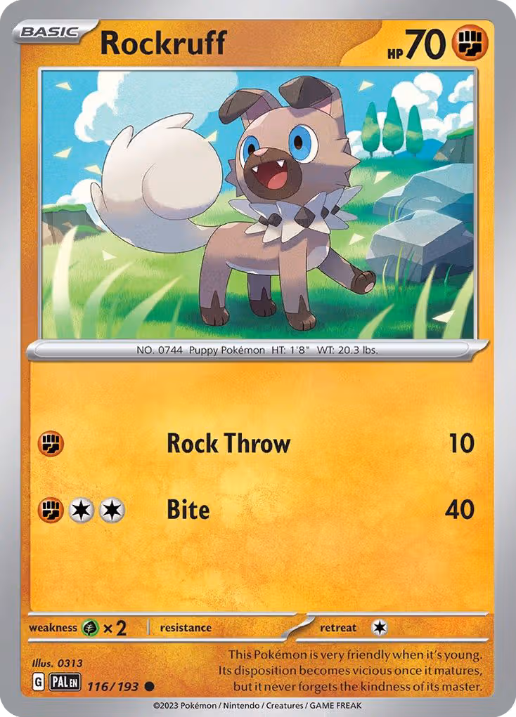 Rockruff 116/193 Pokemon card