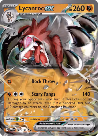 Lycanroc ex 117/193 Pokemon card