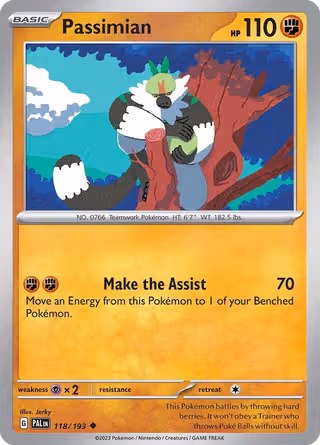 Passimian 118/193 Pokemon card