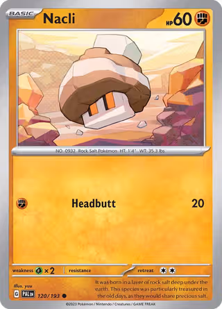 Nacli 120/193 Pokemon card