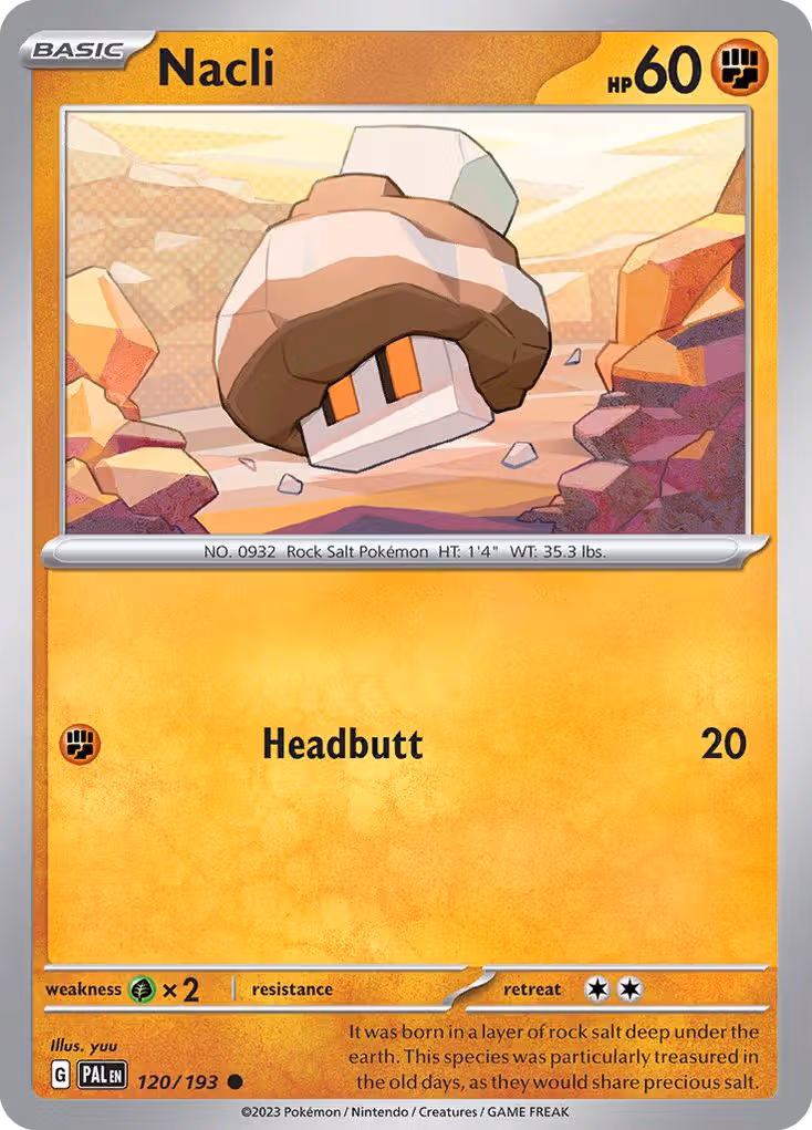 Nacli 120/193 Pokemon card