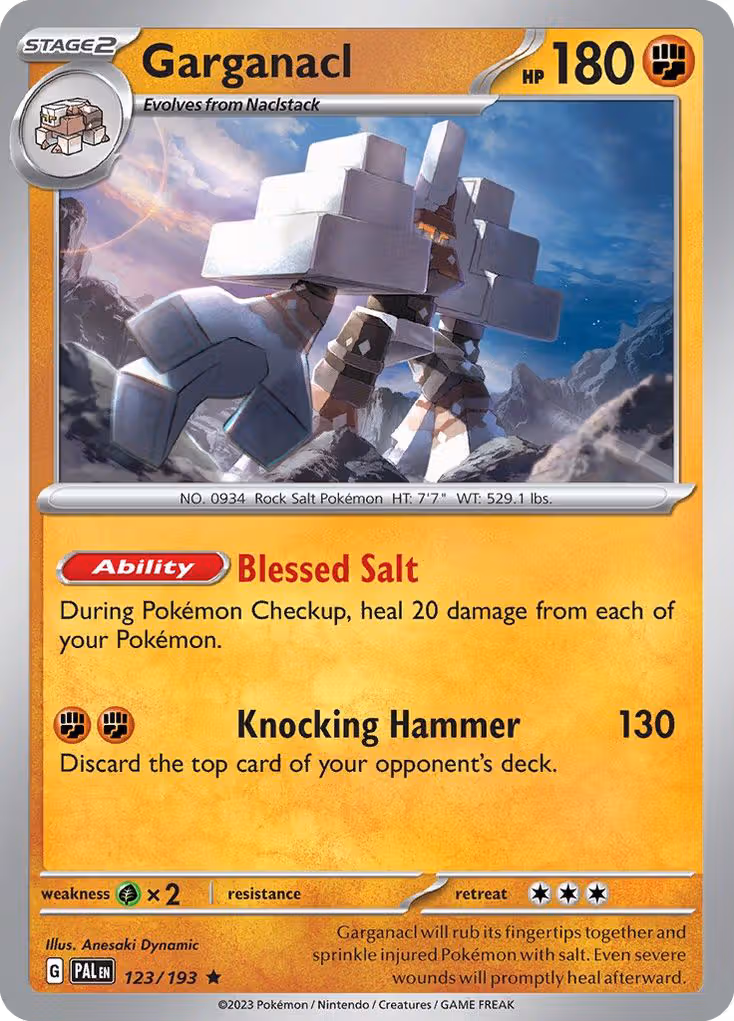 Garganacl 123/193 Pokemon card