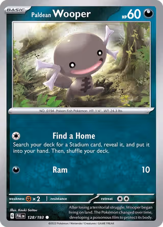 Paldean Wooper 128/193 Pokemon card
