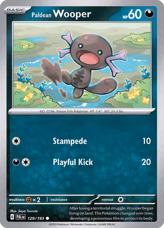 Paldean Wooper 129/193 Pokemon card