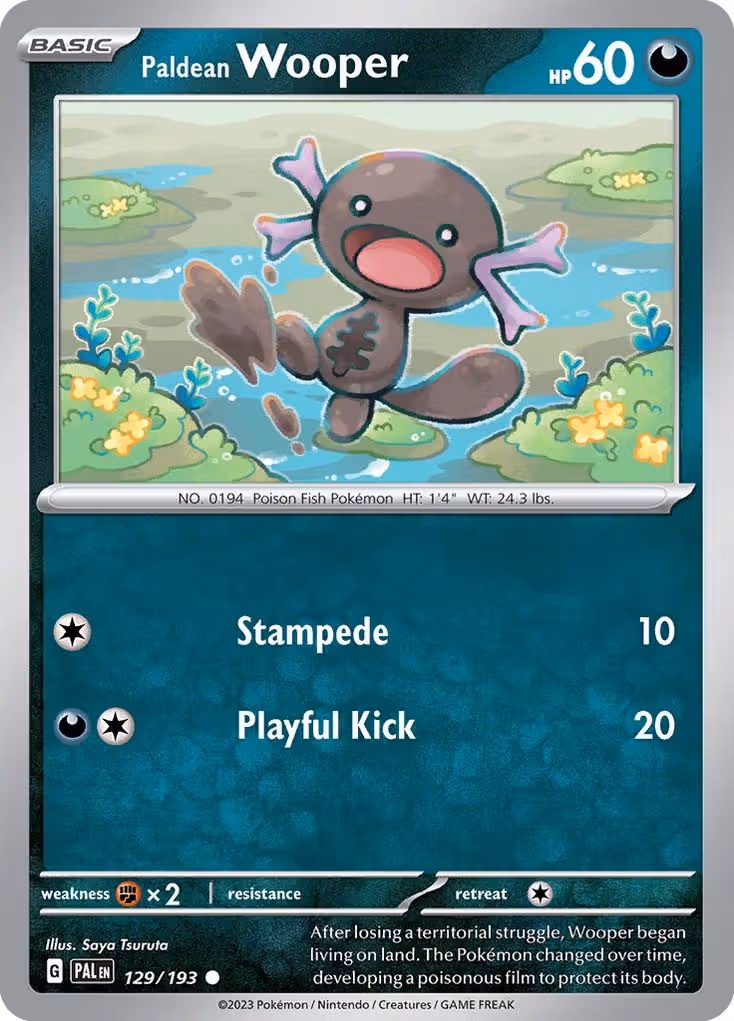 Paldean Wooper 129/193 Pokemon card