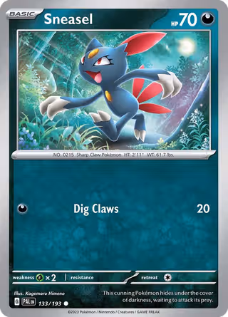 Sneasel 133/193 Pokemon card