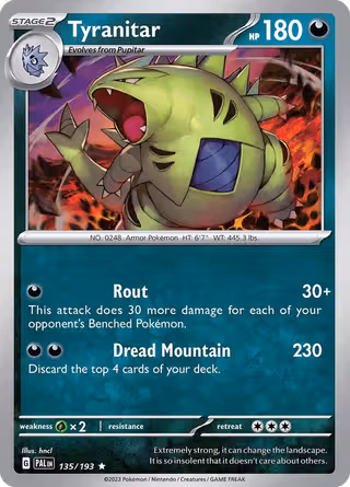 Tyranitar 135/193 Pokemon card
